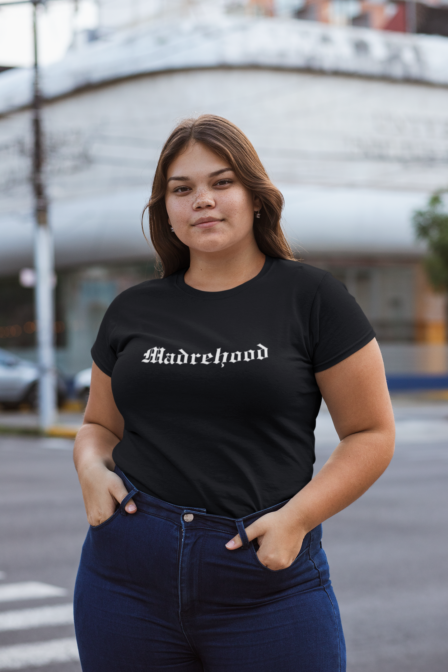 Black MADREHOOD Baby Tee